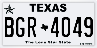 TX license plate BGR4049