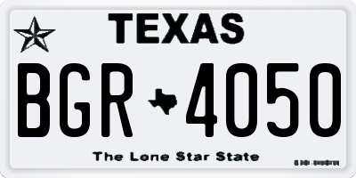 TX license plate BGR4050