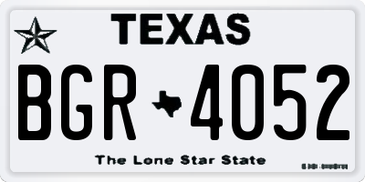 TX license plate BGR4052