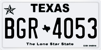 TX license plate BGR4053