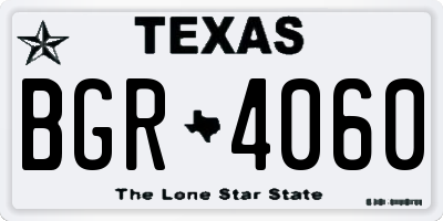 TX license plate BGR4060