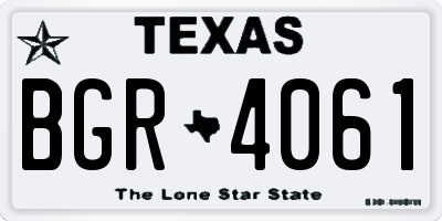 TX license plate BGR4061