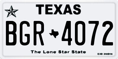 TX license plate BGR4072