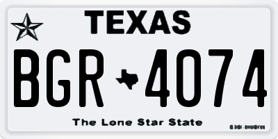 TX license plate BGR4074