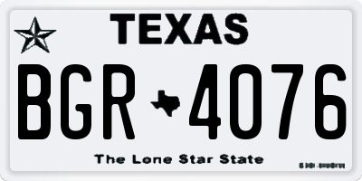 TX license plate BGR4076
