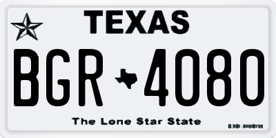 TX license plate BGR4080