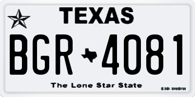 TX license plate BGR4081