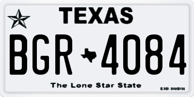 TX license plate BGR4084
