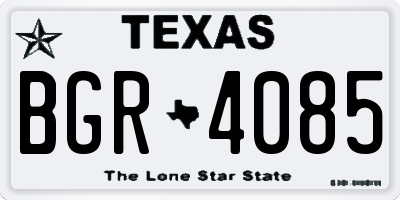 TX license plate BGR4085
