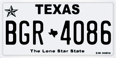 TX license plate BGR4086