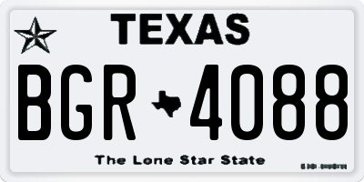 TX license plate BGR4088