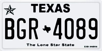 TX license plate BGR4089