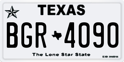 TX license plate BGR4090