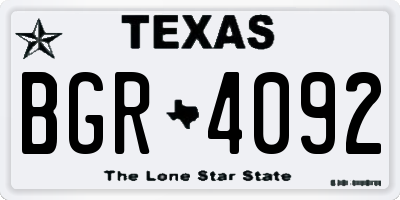 TX license plate BGR4092