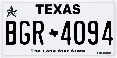 TX license plate BGR4094