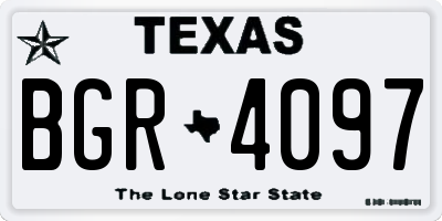 TX license plate BGR4097