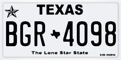 TX license plate BGR4098