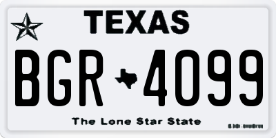 TX license plate BGR4099