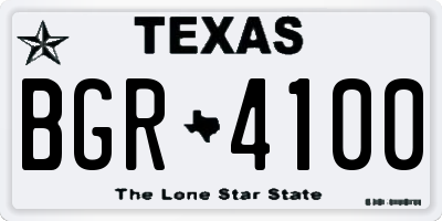 TX license plate BGR4100
