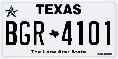 TX license plate BGR4101