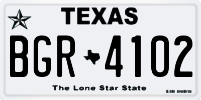 TX license plate BGR4102