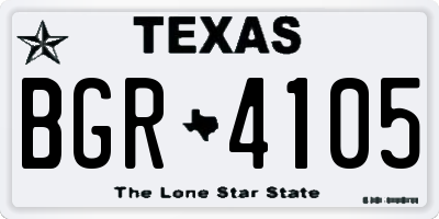 TX license plate BGR4105