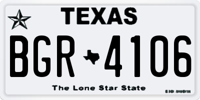 TX license plate BGR4106