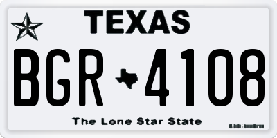 TX license plate BGR4108