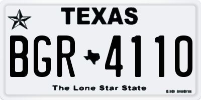 TX license plate BGR4110