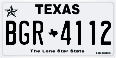 TX license plate BGR4112