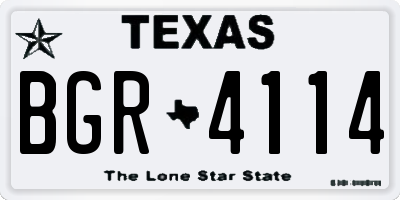 TX license plate BGR4114