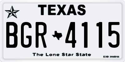 TX license plate BGR4115
