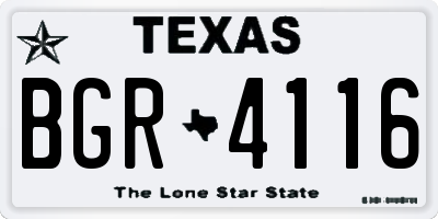 TX license plate BGR4116