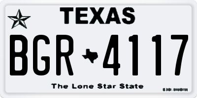 TX license plate BGR4117