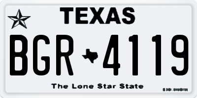 TX license plate BGR4119