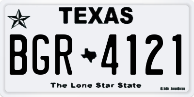 TX license plate BGR4121