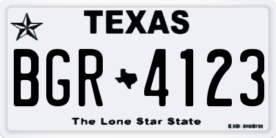 TX license plate BGR4123
