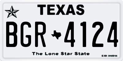 TX license plate BGR4124