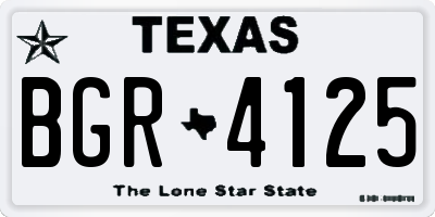 TX license plate BGR4125