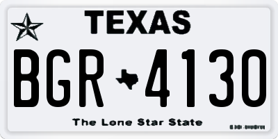 TX license plate BGR4130