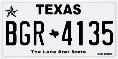 TX license plate BGR4135