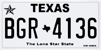TX license plate BGR4136