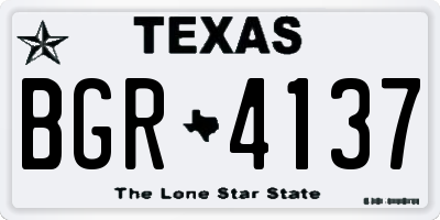 TX license plate BGR4137