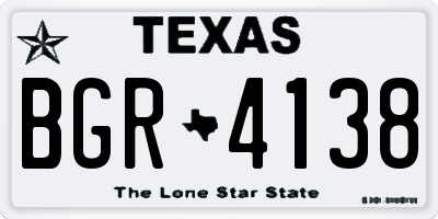 TX license plate BGR4138
