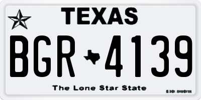 TX license plate BGR4139