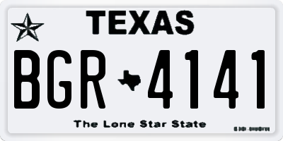 TX license plate BGR4141