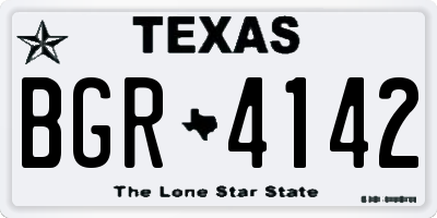 TX license plate BGR4142