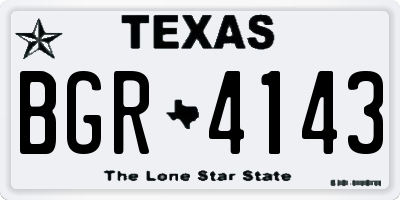 TX license plate BGR4143