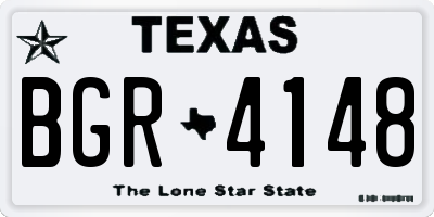TX license plate BGR4148