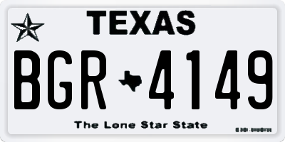 TX license plate BGR4149